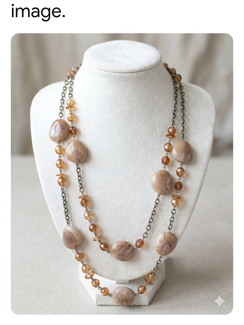 Double Strand Vintage Stone Necklace